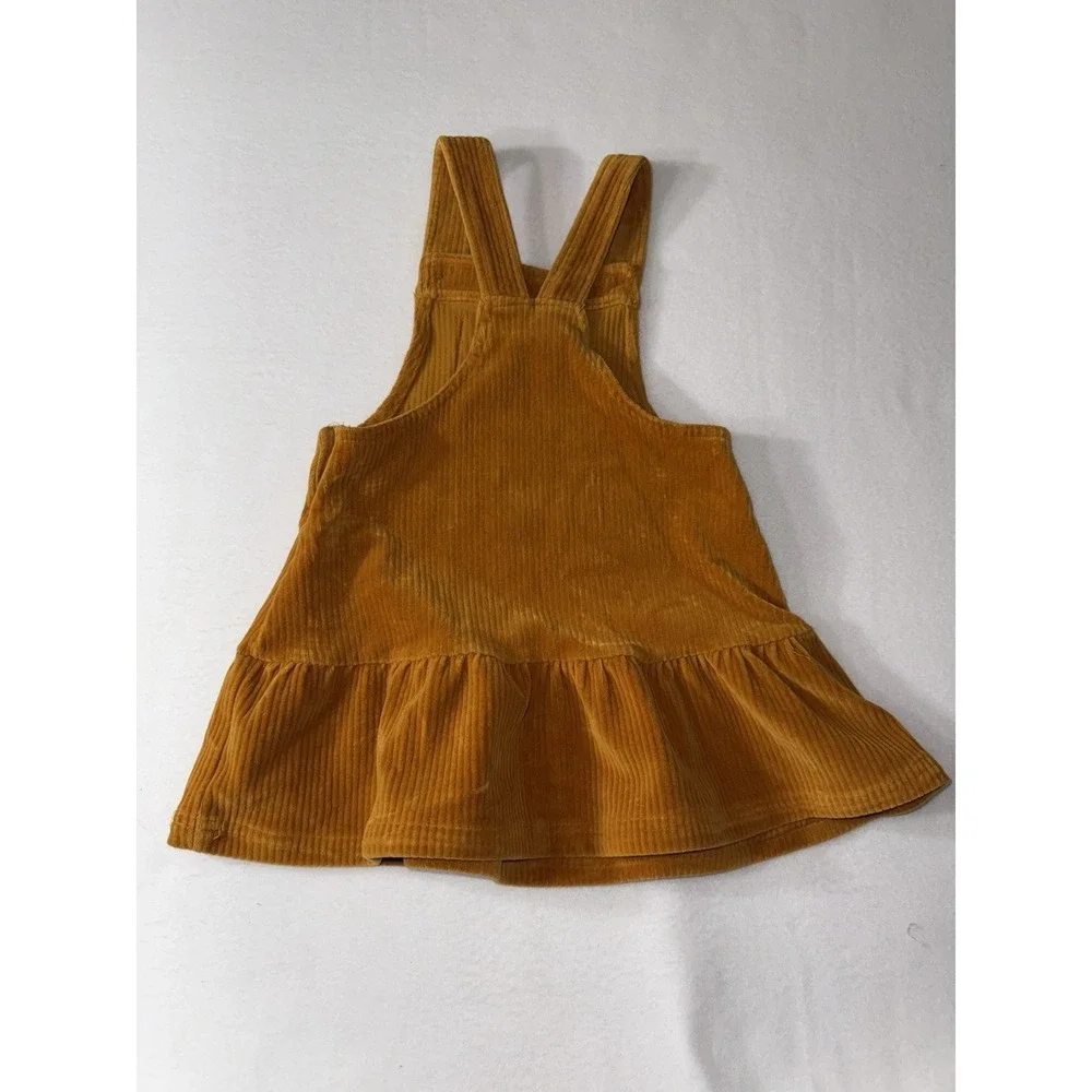 Tahari Toddler Yellow Corduroy Overall Jumper Dress 3T
